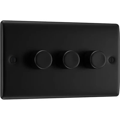 Image of BG Electrical Three Round Push Button Intelligent Dimmer Light Switch