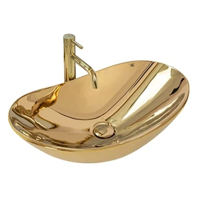 Image of REA Bathroom Sink Made of Ceramic Gold U4545, Royal 60.5 X 36 Cm
