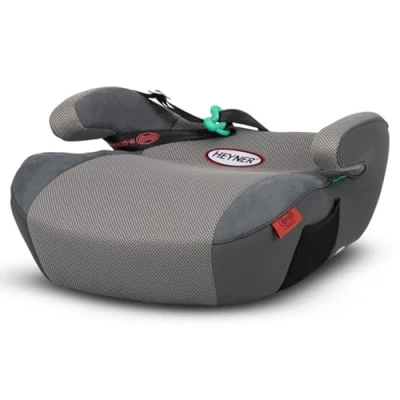Image of Premium HEYNER Child Car Booster Seat Cushion I Size Junior 3 Group with Soft Belt Pad (Koala Grey) H7943