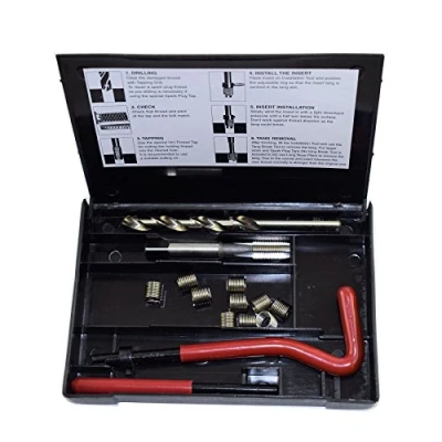 Image of 5/16&quot; x 24 UNF Imperial Tap Repair Cutter Kit Helicoil Damaged Threads 14pc