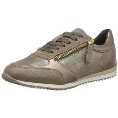 Image of Geox Women&#039;s D Calithe A Sneaker, Dk Taupe, 4 UK