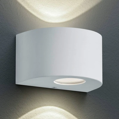 Image of Reality Leuchten Rosario R28232631 LED Outdoor Wall Light White Plastic Includes 2X 2 Watt LEDs Up and Down Lighting with Stencils