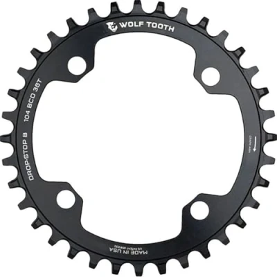 Image of Wolf Tooth 104 BCD Chainring for Shimano 12spd 36t Black Lightweight Alloy Dropstop Technology
