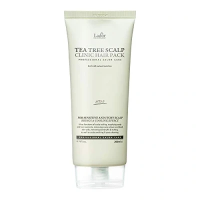 Image of LA&#039;DOR Tea Tree Scalp Clinic Hair Pack Treatment 200 ml Cooling Refreshing Snail Slime Green Extract Mask Relieves Dry Prevents Dandruff