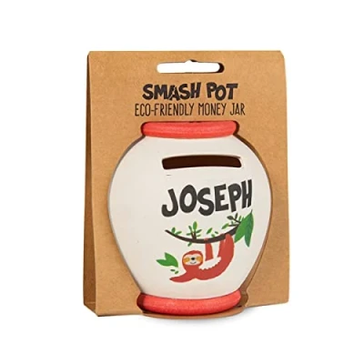 Image of History &amp; Heraldry Personalised Bamboo Smash Pot Money box (Joseph)
