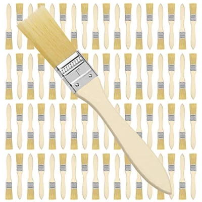 Image of Kurtzy 1 Inch/2.54cm Chip Paint Brushes (72 Pack) Professional Wooden Handle Brush Set for Paint, Stains, Varnishes, Glues and Home DIY