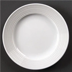 Image of Olympia Linear Wide Rimmed Plates White 165mm (12 pack)