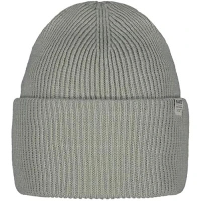 Image of Barts Haveno High Cuffed Ribbed Knit Stretchy Beanie Hat Light Grey