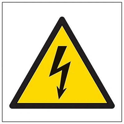 Image of V Safety Warning Electic Logo Sign 100mm x 1mm Rigid Plastic