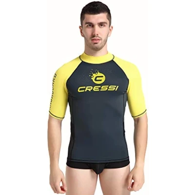 Image of Cressi Hidro Men&#039;s Premium Rash Guard S.Seeves Protective Short Sleeves Jersey, in Special Elastic Fabric, UV Sun Protection (UPF) 50+