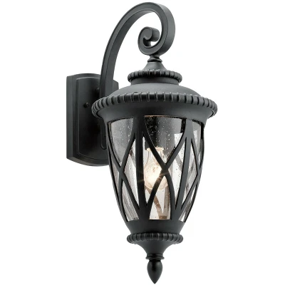 Image of Admirals Cove Outdoor 1 Light Wall Lantern, Textured Black, IP44, E27