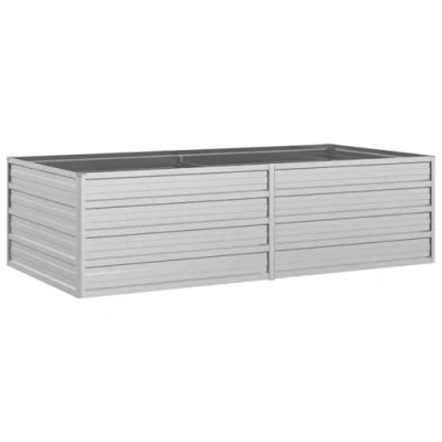 Image of vidaXL Garden Raised Bed Outdoor Patio Terrace Backyard Balcony Flower Plant Vegetable Box Planter Pot 160x80x45 cm Galvanized Steel Silver