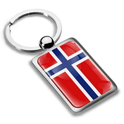 Image of Biomar Labs® 3D Metal Norway Flag Keyring Key Ring Accessories Men Women Keychain Gift KK 234