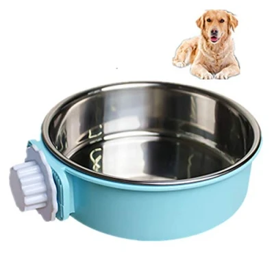 Image of 2 in 1 dog bowl,dog bowls with stand stainless steel pet water bowl travel, for crate and cage small animals such as cats dogs Suitable medium dogs…