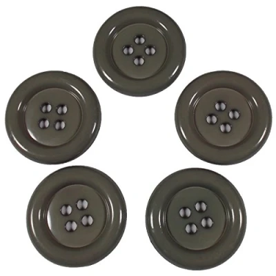 Image of Large Round Clown 4 Hole Buttons 50mm (5, Grey)