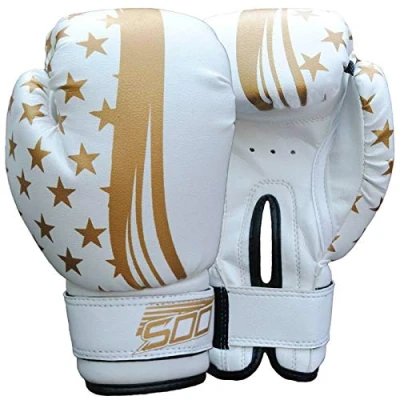 Image of Kids Junior Boxing Gloves, for Training &amp; Muay Thai Mitts Sparring, Kickboxing, Fighting Great Heavy Punch Bag, Grappling Dummy Double End Speed Ball Focus Pads Punching Girls Boys (Gold/White)