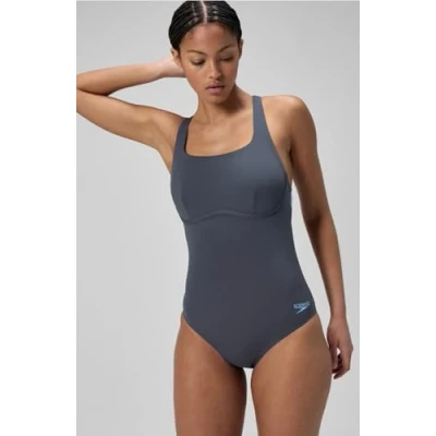 Image of Speedo Support Banded Swimsuit, Women&#039;s, Size: 44, Grey lead