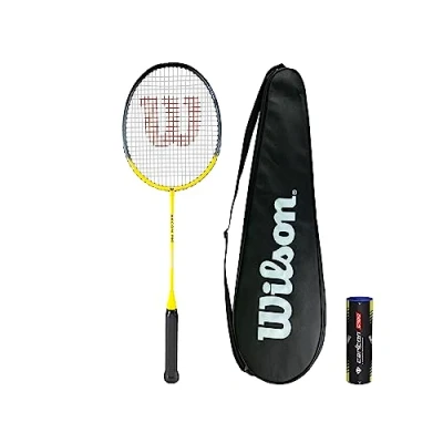 Image of Wilson Recon P90 Badminton Racket includes Full Length Protective Cover &amp; 6 Shuttles