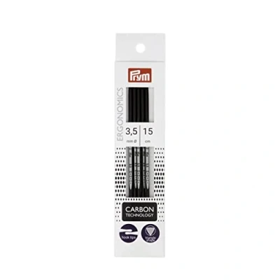 Image of Prym Double Pointed Kniting pins, Carbon Technology, 15cm x 3.5mm