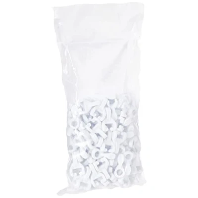Image of Merriway BH03628 (100 Pcs) Curtain Track Rail Gliders Hooks to fit White Swish Twin Glide Nylo Pack of 100 Pieces