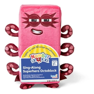 Image of Learning Resources Numberblocks Sing Along Superhero Octoblock, Numbers for Toddlers, Preschool Maths Toys, Stuffed Animal Plushies, Counting Blocks Stuffies, Kids Birthday Gifts Ages 3+