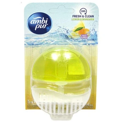 Image of Ambi Pur Lemon &amp; Mandarin Fresh Clean 5in1 Rim Block 1 Piece