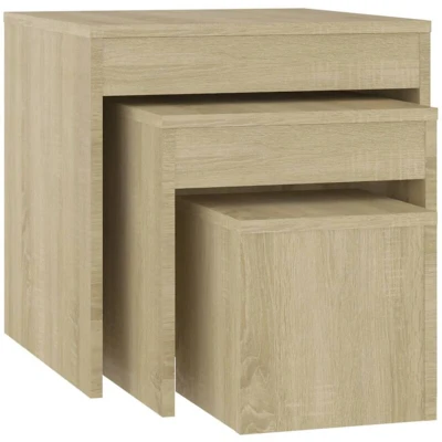 Image of vidaXL Nesting Tables 3 pcs Sonoma Oak Engineered Wood