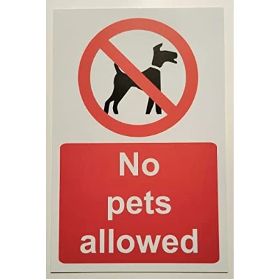 Image of No Pets Allowed Safety Sign 1mm Plastic (100mm x 150mm)