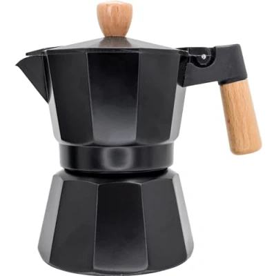 Image of NERTHUS FIH 1251 Italian Induction Coffee Maker 3 cups Design Black Wood