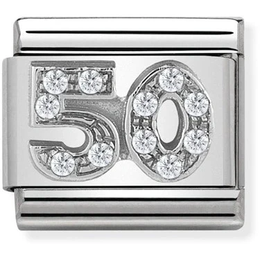 Image of Nomination Silver Crystal 50 Birthday Charm