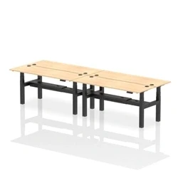 Image of Air B2B 1800x600mm Height Adjustable 4P Bench Desk CP Maple/Black