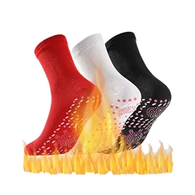 Image of HADAVAKA 3 Pair Tourmaline Sock, Foot Thermotherapeutic Magnetic Self heating Socks,Tourmaline Slimming Sock Socks