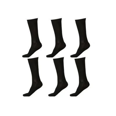 Image of John Rider 6 Pairs of Mens Bamboo Ankle Socks, Super Soft Anti Bacterial Black or Assorted Colours, UK Size 11 (UK, Numeric, 6, 11, Regular, Black)