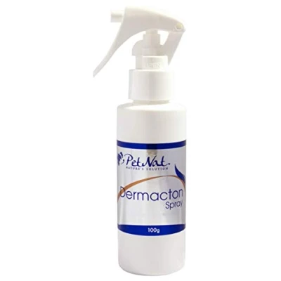 Image of Petnat Dermacton Spray for ITCHY Dogs Professionally recommended itching &amp; hair loss. Stops and scratching, soothes skin promotes regrowth naturally