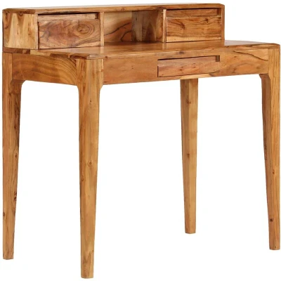 Image of vidaXL Writing Desk with Drawers Solid Wood 88x50x90 cm