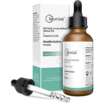 Image of Retinol Serum High Strength for Face and Skin, Unique Double Active Ingredients of 5% &amp; 2.5% Vitamin E, Outstanding Synthetic Effect to Reduce Wrinkle, Dark Circle (Retinol Serum)