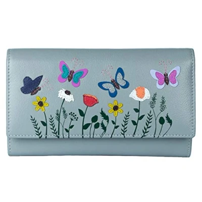 Image of Mala Leather Sophia Matinee Purse RFID 3513 42 (Grey)