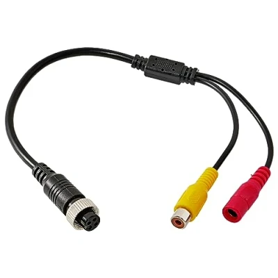 Image of RED WOLF 4 PIN Female to RCA/AV Adaptor Video Wiring Loom Cable Lead for Rear View Camera Monitor CCTV DC Connector Plug Wire RCA Cinch Adapter