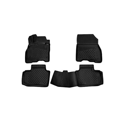 Image of Element EXP.ELEMENT3D3667210 3D Rubber Floor Mats for Nissan Leaf 2010 2017 Mk1 (ZE0) 5 Door Hatchback 4 Piece Set, Black
