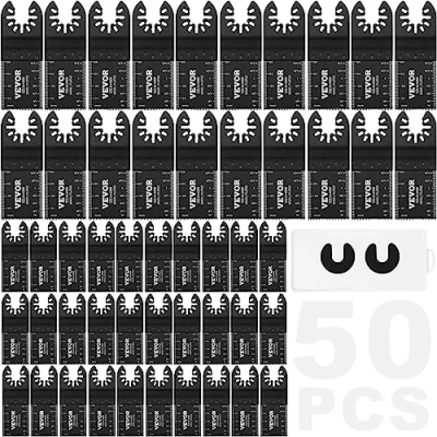 Image of VEVOR 50PCS Oscillating Saw Blades, Universal Quick Release Multitool Tool Blades for Wood Plastic Aluminum, Fit Dewalt Milwaukee Hitachi Chicago Craftsman