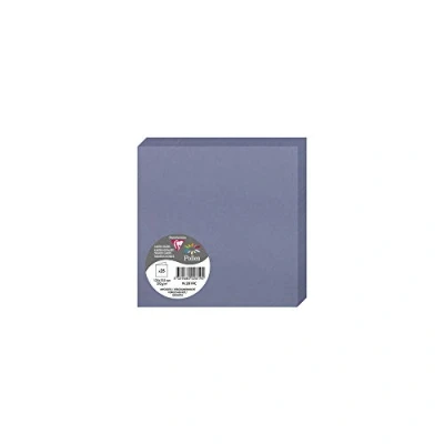 Image of Clairefontaine Ref 2819C Pollen Folded Card (Pack of 25 Sheets) 135 x 135mm Sized, 210gsm Card, Inkjet &amp; Laser Printer Compatible, Acid Free Forget me Not Blue