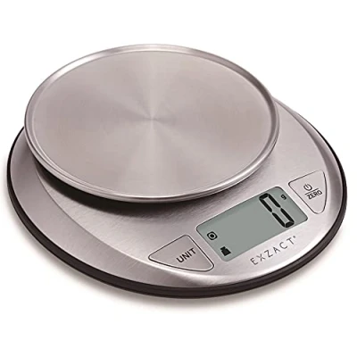 Image of Exzact Digital Kitchen Scale Stainless Steel Electronic Baking Food Capacity 5kgs Support Imperial and Metric Switch