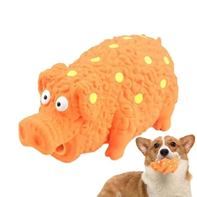 Image of ZHOUHONG Dog Squeaky Toy,Indestructible Toothbrush Stick Toy Latex Grunting for Puppy Chew Toys, Cute Rubber Sound Squeak Pet