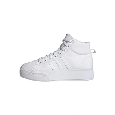 Image of adidas Women&#039;s Bravada 2.0 Platform Mid Shoes, Cloud White/Cloud White/Chalk White, 7 UK
