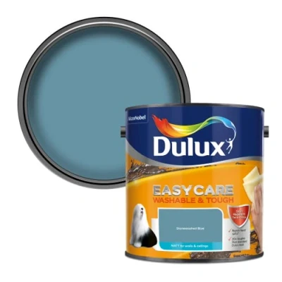 Image of Dulux Easycare Washable &amp; Tough Matt Emulsion Paint Stonewashed Blue 2.5L