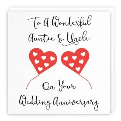 Image of Hunts England Auntie And Uncle Anniversary Card To A Wonderful &amp; On Your Wedding Love Heart Collection