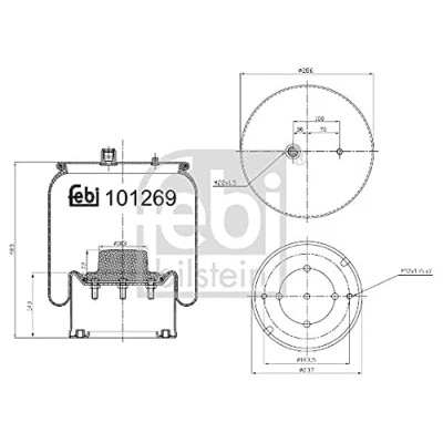 Image of 9603203257, A9603203257 Boot, air suspension FEBI BILSTEIN 101269 Rear Axle