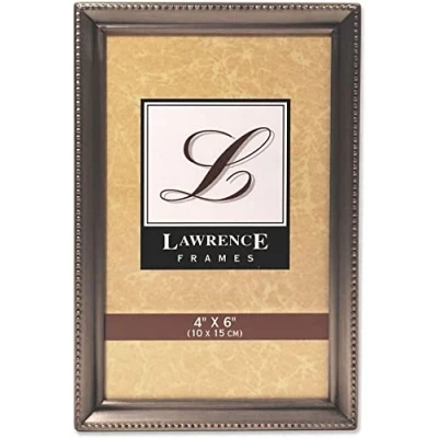 Image of Lawrence Frames 11546 Antique Pewter 4x6 Picture Frame Bead Border Design