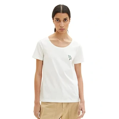 Image of TOM TAILOR Ladie&#039;s 1035471 T Shirt, 10315 Whisper White, M