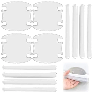 Image of DCQQ 12 PCS Car Door Handle Protector FilmsPaint Protective Film Set Paint Clear Protection Auto Scratch Cover for Body